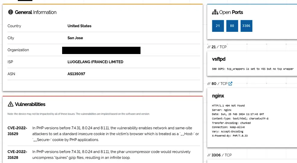 OSINT shodan aracı